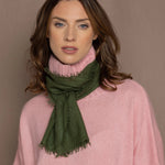 small cashmere scarf in green