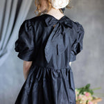 Silk Taffeta Dress in Black