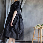 Silk Taffeta Dress in Black