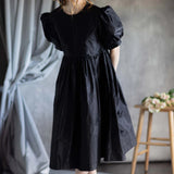 Silk Taffeta Dress in Black
