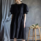 Silk Taffeta Dress in Black