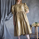 Silk Taffeta Dress in Gold