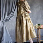 Silk Taffeta Dress in Gold