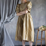 Silk Taffeta Dress in Gold