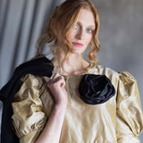 Silk Taffeta Dress in Gold