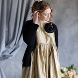 Silk Taffeta Dress in Gold