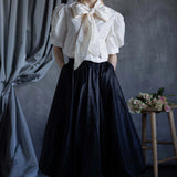 Black Silk Taffeta Balloon Skirt Formal