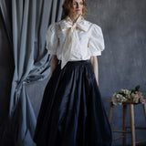 Black Silk Taffeta Balloon Skirt Formal
