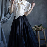 Black Silk Taffeta Balloon Skirt Formal