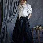 Black Silk Taffeta Balloon Skirt Formal
