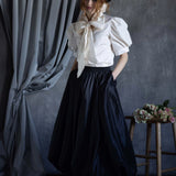 Black Silk Taffeta Balloon Skirt Formal