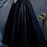 Black Silk Taffeta Balloon Skirt Formal