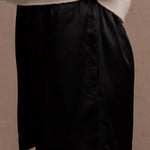 100% pure silk shorts in black
