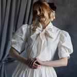 Silk Tafetta Bow Blouse