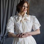Silk Tafetta Bow Blouse