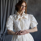Silk Tafetta Bow Blouse