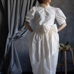 Silk Tafetta Bow Blouse