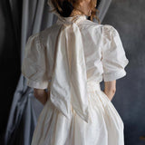 Silk Tafetta Bow Blouse