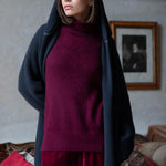 Luxury Hooded Cashmere Cardigan in Blue
