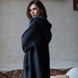Luxury Hooded Cashmere Cardigan in Blue