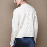 Cashmere Aran Irish Sweater in Cream