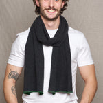 Luxury Mens Cashmere Scarf Grey and Green