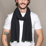 Luxury Mens Cashmere Scarf Grey and Green