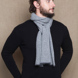 Luxury Mens Cashmere Scarf Grey