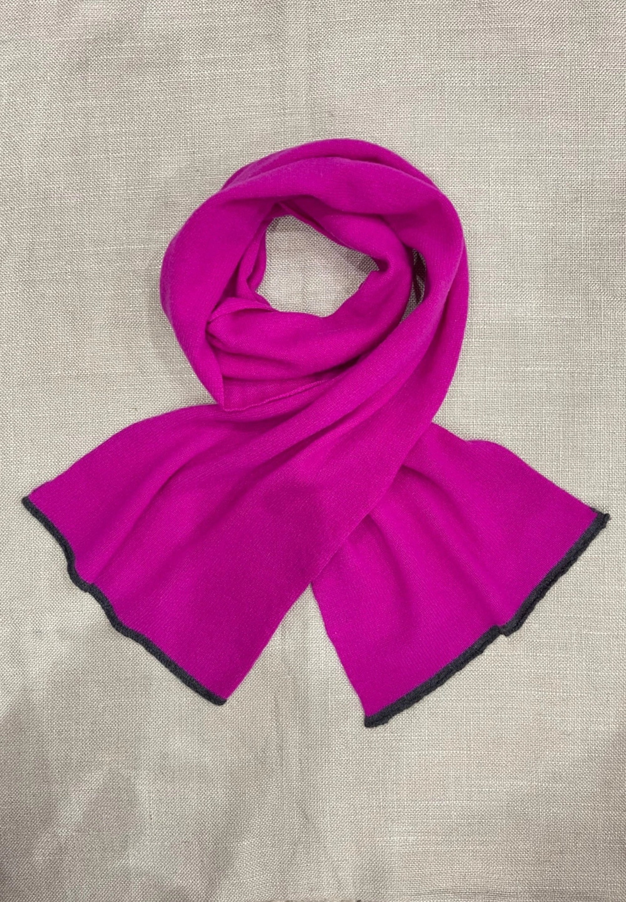 Luxury Mens Cashmere Scarf Magenta Pink