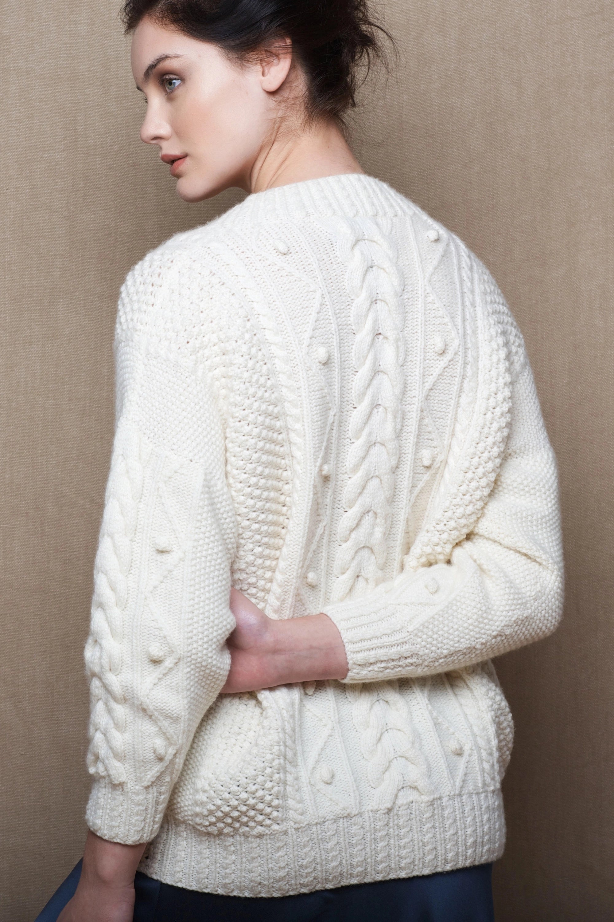 Women s Le Ch ile Cashmere Aran Sweater Made in Ireland