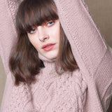 cashmere aran sweater in pink