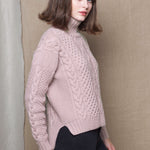 Cashmere Aran Sweater in Pink