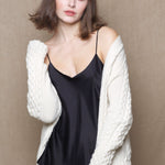 Luxury Cashmere Aran Irish Sweater in Cream