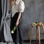 Silk Taffeta Wide Leg Trousers