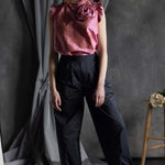 Silk Taffeta Wide Leg Trousers