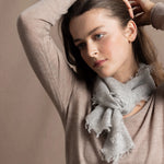 Lightweight Small Summer Cashmere Scarf in Pale Grey