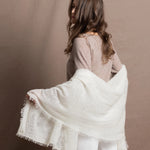 Lightweight Summer Cashmere Wrap Shawl in Ivory