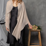 Cashmere Wrap Shawl in Neutral Beige