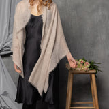 Cashmere Wrap Shawl in Neutral Beige
