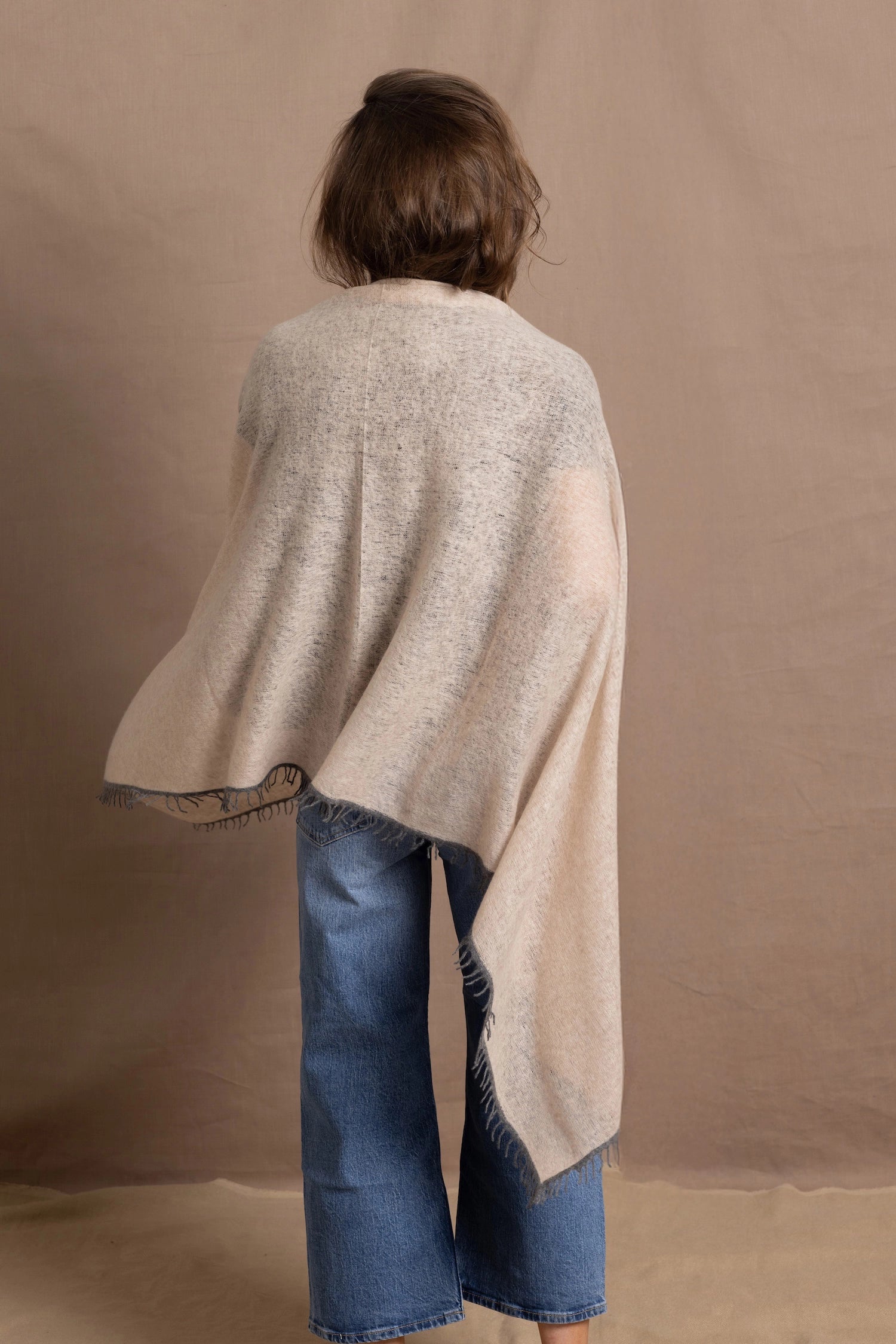 lightweight summer 100% cashmere wrap shawl in beige