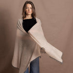 lightweight summer 100% cashmere wrap shawl in beige