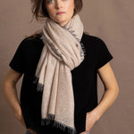 lightweight summer 100% cashmere wrap scarf in beige