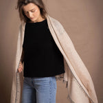 lightweight summer 100% cashmere wrap shawl in beige