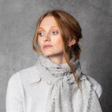 light luxury cashmere scarf in light grey