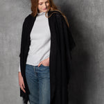 light luxury cashmere wrap in black