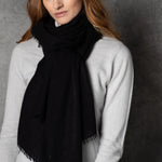 light luxury cashmere wrap in black