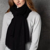 light luxury cashmere wrap in black