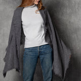 light luxury cashmere wrap in dark grey