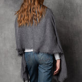 light luxury cashmere wrap in dark grey
