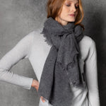 light luxury cashmere wrap in dark grey